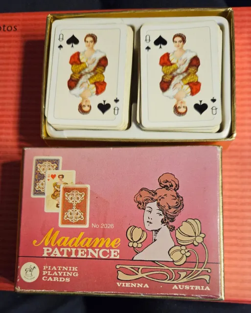 Piatnik Nr. 2026 Spielkarten Madame Patience - 2 x 55 Stück unbespielt SELTEN