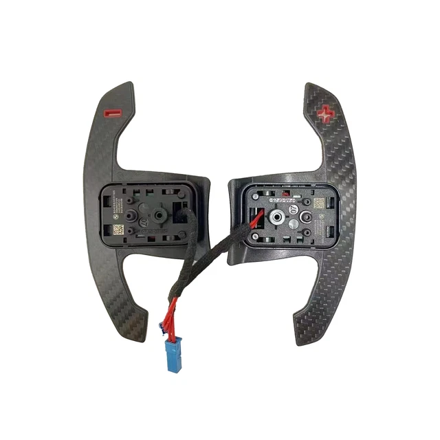 Carbon Fiber Steering Wheel Shift Paddles For 2015-2023 Ford Mustang – Red Accents