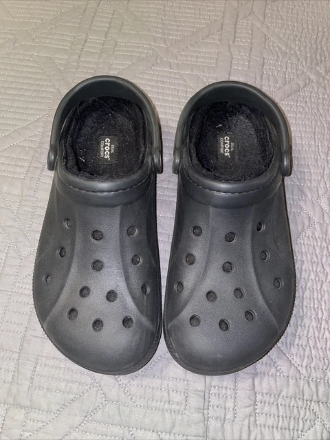 Classic Crocs Faux Fur Lined Dual Comfort Shoes Clogs  Size Men 8 Women 10 Black