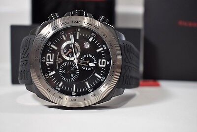 Swiss Legend Men's Sprinter Chrono Watch Textured Black Silicone Swiss Quartz