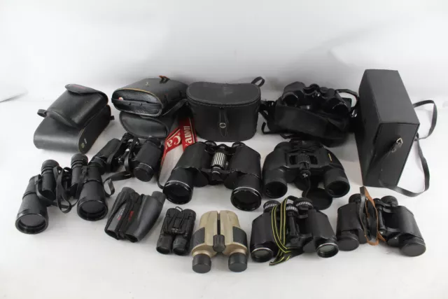 10x Vintage BINOCULARS Inc Bushnell,Prinzlux, Samsung Etc w/ Some Original Cases