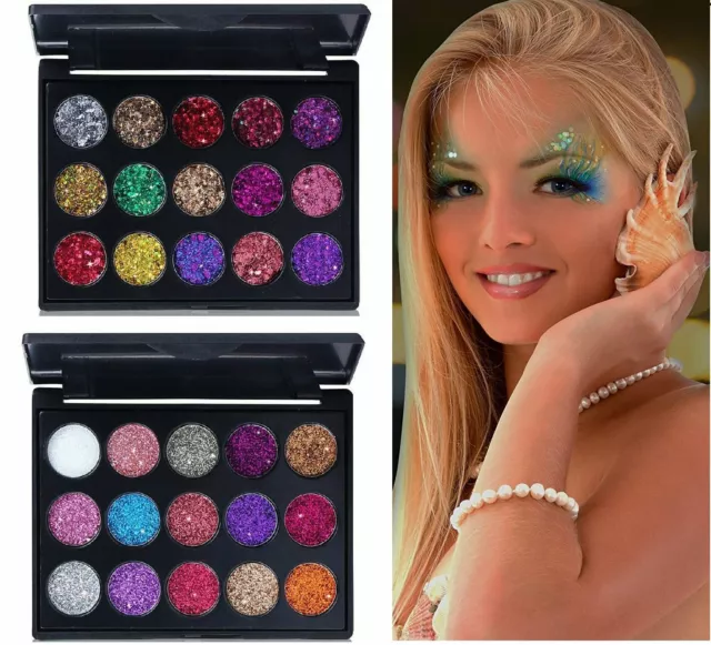 Glitter Eyeshadow 15 Colors Matte Makeup Kit Shimmer Eye Shadow Powder Palette