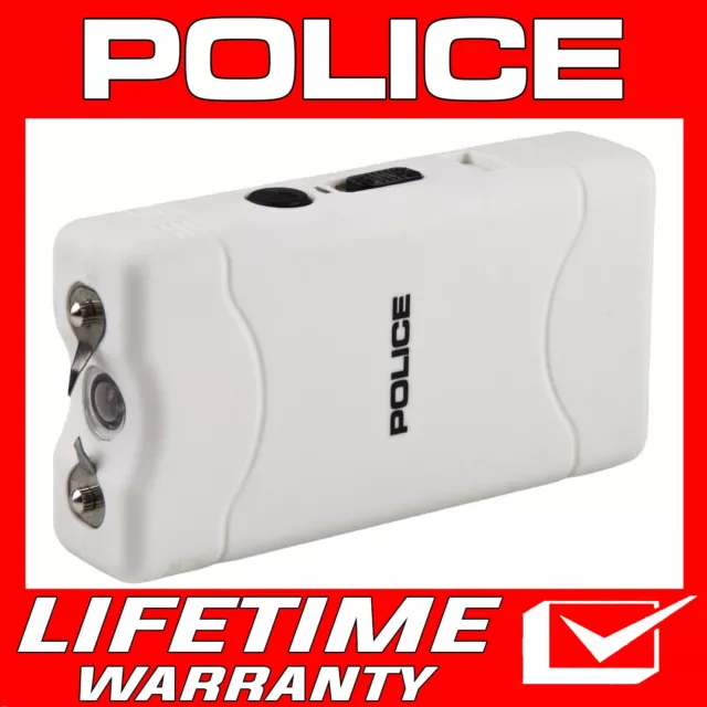 POLICE Stun Gun Mini 800 380 BV USB Rechargeable LED Flashlight White