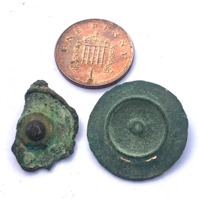 2 x Disc Brooches 400 - 600 AD - UK Metal Detector Finds