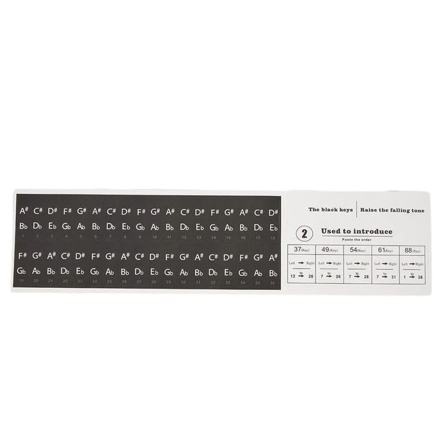 Ensemble d'autocollants piano laminés interactifs et éducatifs pour touche 88/
