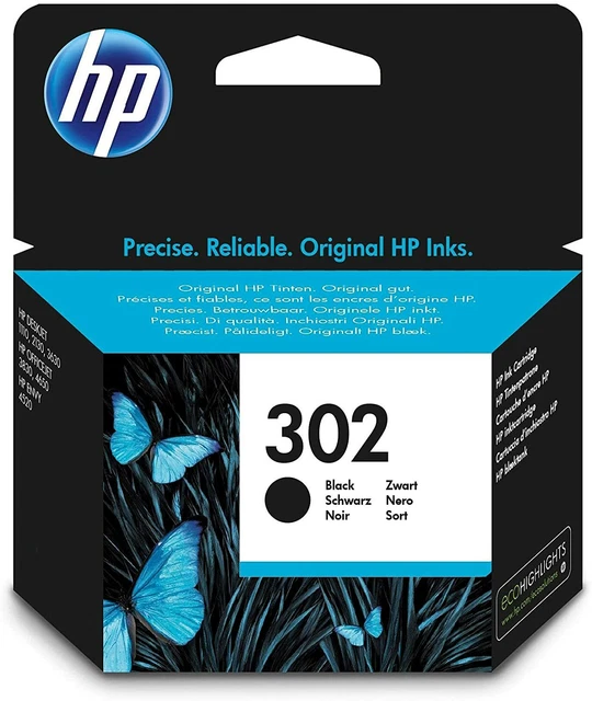 Cartuccia Originale HP 302 Nero, F6U66AE, Compatibile con Stampanti a Inchiostro