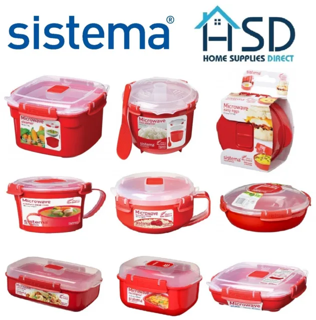 Sistema Microwave Lunch Box Container Hot Food Bowl Porridge Plastic Mug Klip It