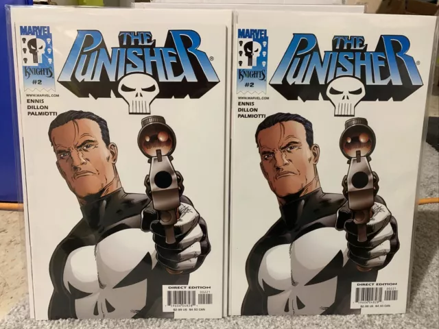 Punisher #2 Marvel Knights 2000 Steve Dillon Gun Variant Garth Ennis 2 Copies