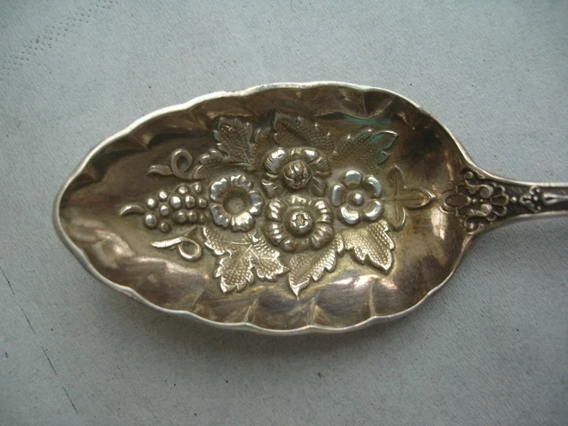 Ancienne cuillère, argent repoussé, à mariage/à crème, Hollande, poinçons, 18 gr
