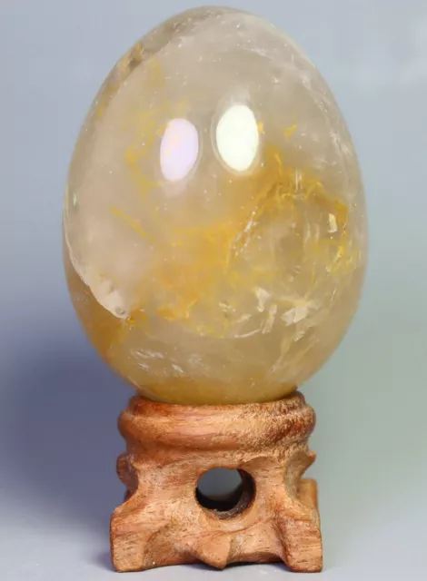 NATURAL Yellow PHANTOM MULTI INCLUSIONS Rainbow CRYSTAL Polishing Sphere Egg