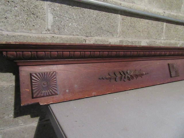 ~ Antique Carved Oak Pediment 84.5 X 9.5 ~ Architectural Salvage ~