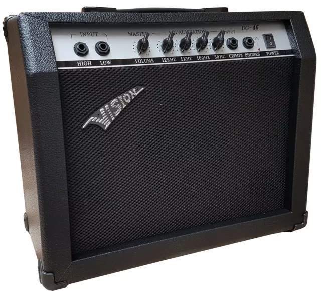 ALLROUND E GITARREN u. BASS VERSTÄRKER COMBO 50 WATT 3x INPUT 4 KANAL HIGH LOW