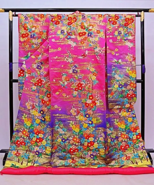 Japanese Kimono Uchikake Wedding Pure Silk  japan 886