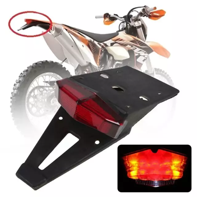 Enduro Dirt Bike LED Rear Fender Brake Tail Light Turn Signal Off-Road Universal