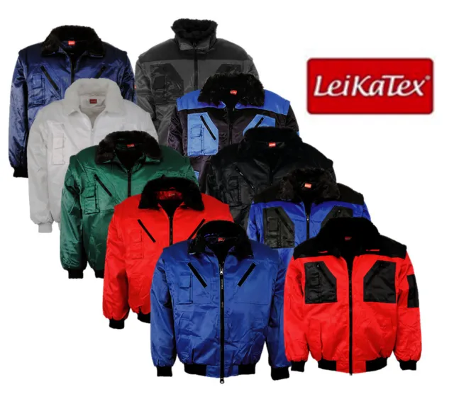 LEIKATEX 4804 Pilotenjacke gefütterte warme Winterjacke Fell Arbeitsjacke Weste