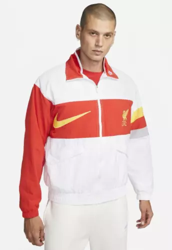 LIVERPOOL F.C Mens 2021/22 White & Red NIKE Woven Football Jacket Small BNWT