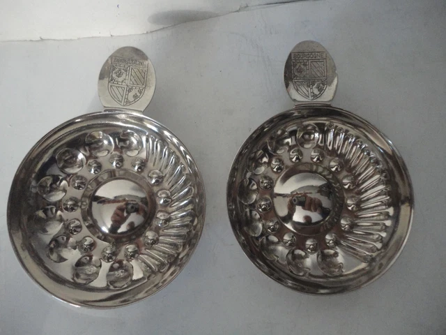 Paire De Taste-vin En Métal Avec Blason - Traditionnels - Occasion