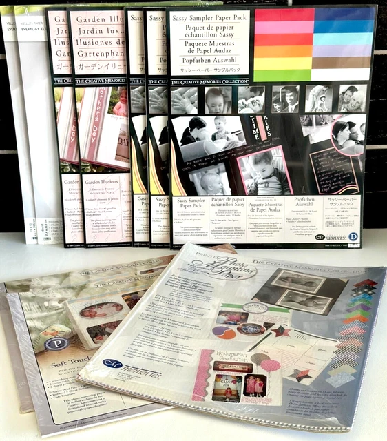 Lote de 10 Creative Memories 10 x 12 Vellum Garden Illusions Desasado Papel de Muestreo + G