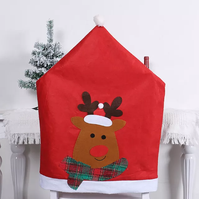 Christmas Atmosphere Banquet Chair Cover Santa Party Dining Room Seat DecoratiYB