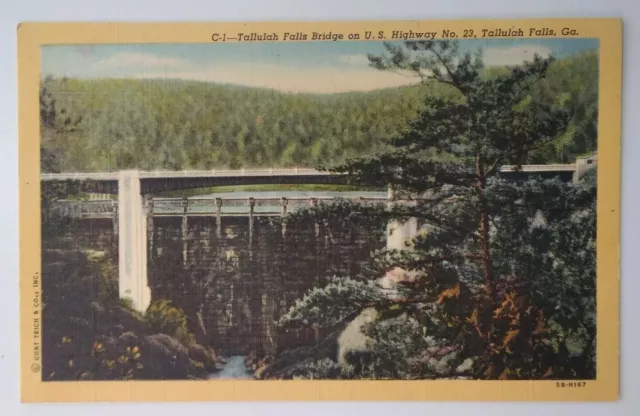 GEORGIA POSTCARD EARLY 1900s Rare Tallulah Falls Gorge Bridge Lake ...