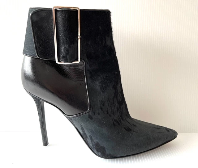 Christian Dior Black Leather High Heel Ankle Booties, Sz 8.5 (US) 38.5 (EUR)