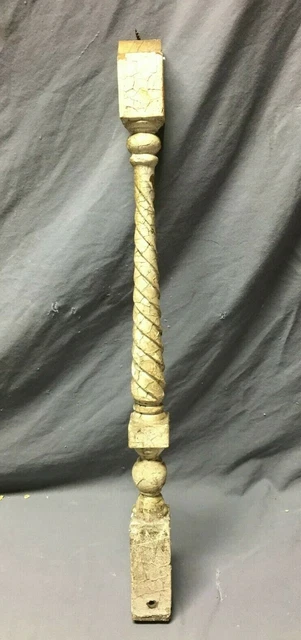 Antique Hardwood Spindle Twisted Rope Shabby Cottage Chic Old Oak White 549-21B