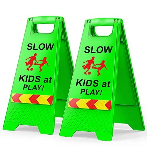 Children at Play Safety Signs,Kids at Play Signs with Reflective Tape, D