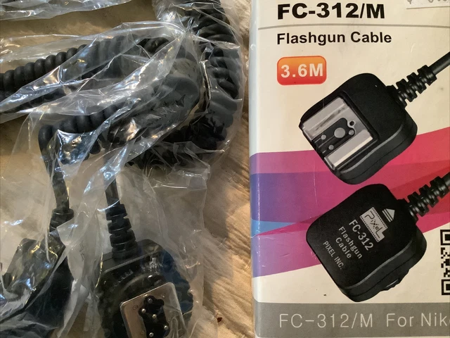 Pixel FC-312 Flashgun Cable Compatible w/ Nikon DSLR & Flashgun FC-312/M w/ Box
