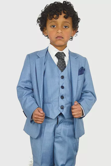 Boys Premium Kids Childrens Wedding Page Boy 3 Piece Suit 5 Piece Suit Ages 1-15 2