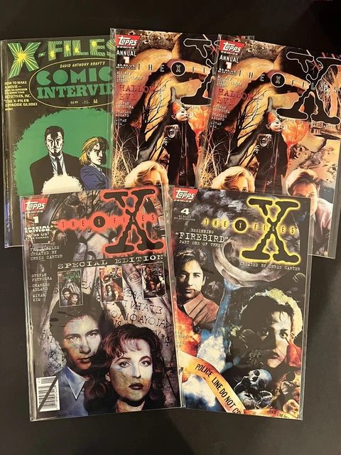 The X-Files Lot Special 1 & # 4 + Annual 1 + Comics Interview 147! Topps Comics!