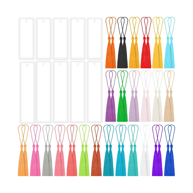 Bookmark Mold with Tassles, Caffox Bookmark Mold Kit with 100pcs Bookmark Tas...