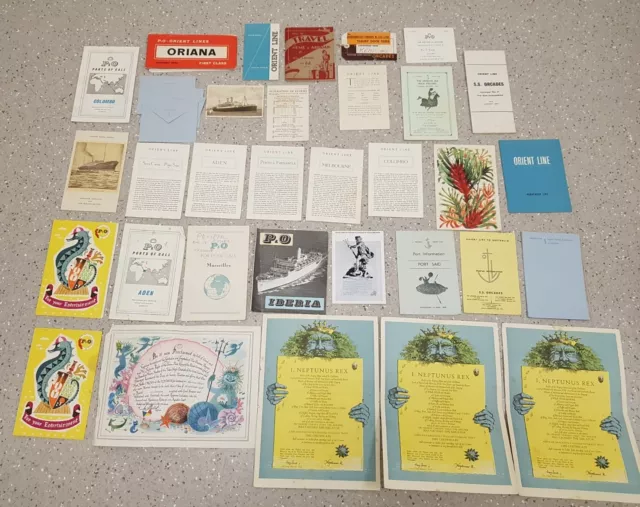 Job Lot of Vintage Cruise Ship Brochures, Menus Etc 1930s-1960s