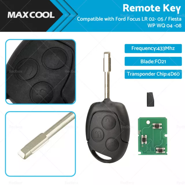 Remote Key 433MHz 4D60 Suitable For Ford Focus LR 02-05/Fiesta WP WQ 04-08