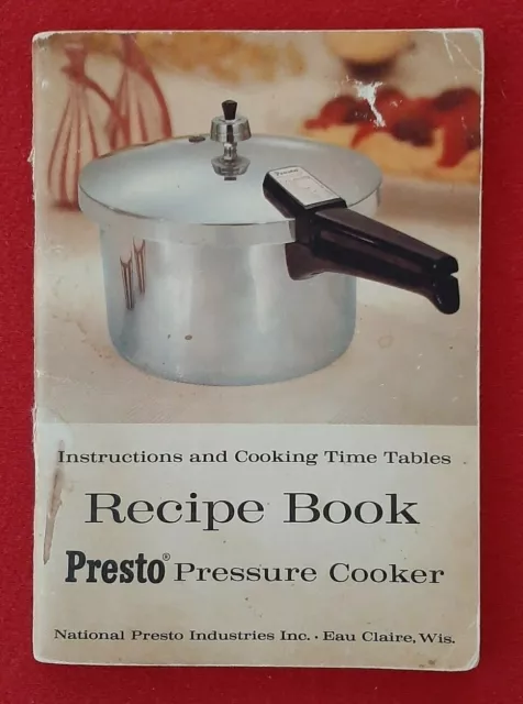 Presto Pressure Cooker Recipe Book instructions Vtg 1959  recipes time tables