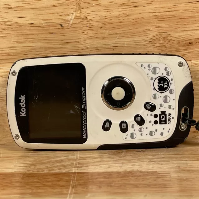 Kodak Playsport ZX3 Class B White Waterproof 5V 1080p HD Pocket Video Camera