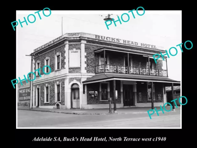 OLD LARGE HISTORICAL PHOTO OF ADELAIDE SA BUCKS HEAD HOTEL NORTH Tce 1940