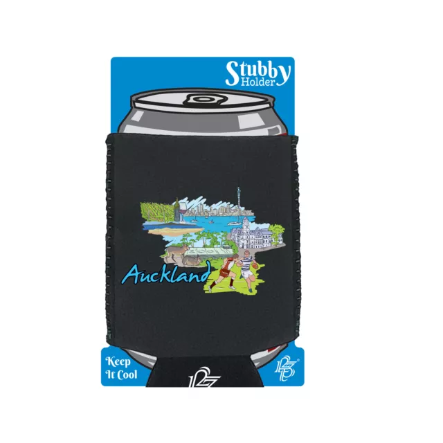 Auckland New Zealand Country Flag Destination - Cooler Holders Stubby Holder