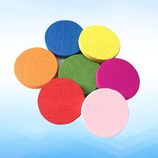50 Pcs Bamboo Child Colored Markers Kids Wood Slice Ornaments