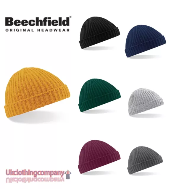 Beechfield Unisex Punto Grueso Gorro de Invierno Pesca Arrastre Pescador Hipster