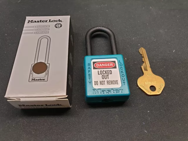 406TEAL Master Lock Zenex Safety Lockout Padlock Teal Individually Keyed