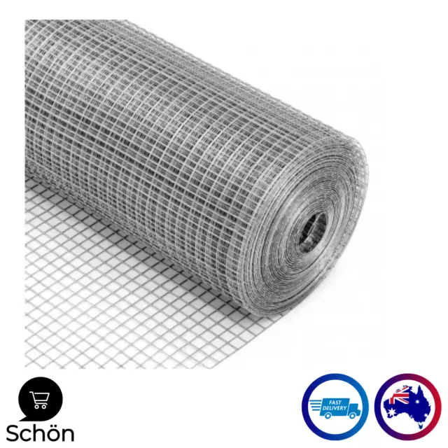 1 x 2M Galvanised Wire Garden Mesh Pet Chicken Coop Fencing Bird Netting Mesh