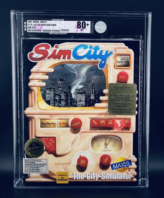 SimCity - VGA 80+ NM Sealed - IBM 3.5” & 5.25” - Big Box PC - 1991 Maxis