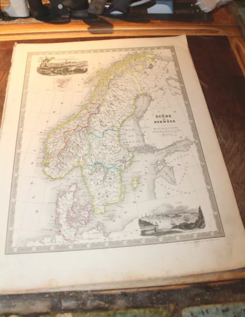 Card Atlas Of géographie1860 Monin Schl And Norway Fon