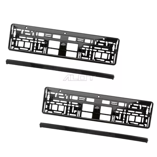 2x Kennzeichenhalter KFZ Nummernschild Halterung schwarz hochglanz für AUDI TT 2