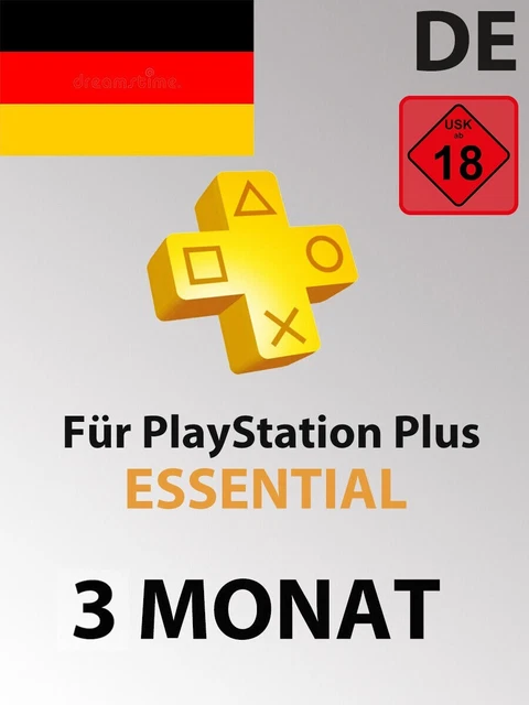 Playstation PLUS Essential - 90 Tage - 25 EUR | Digital PSN Key DE