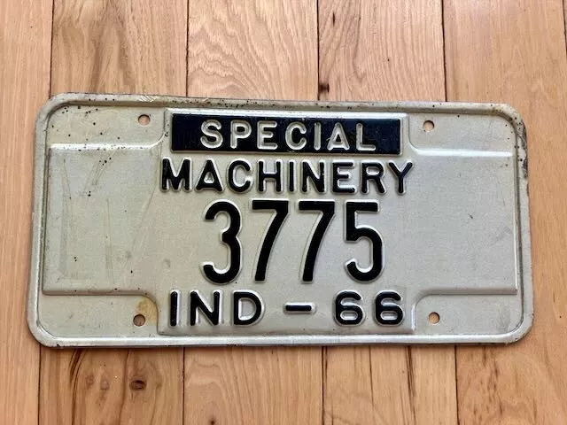 1966 Indiana Special Machinery License Plate