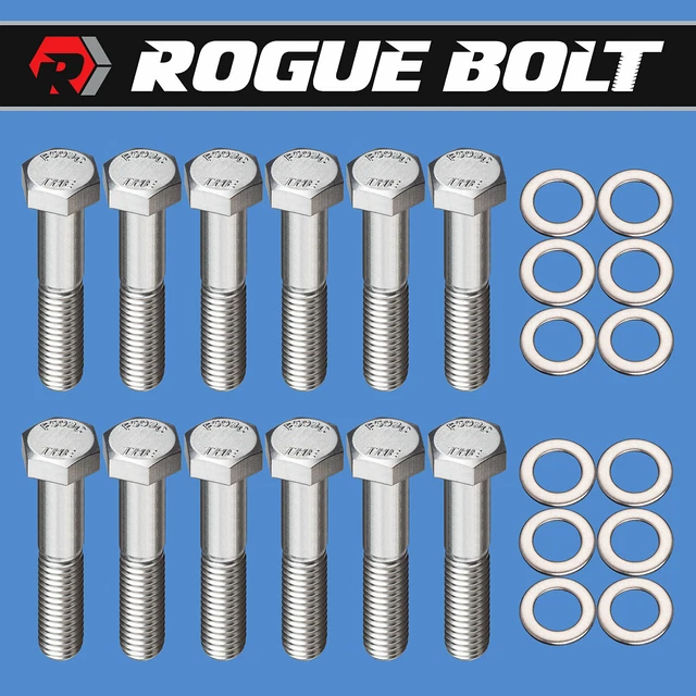 SBC EXHAUST MANIFOLD Bolts "Log Style" Hex Stainless Small Block Chevy