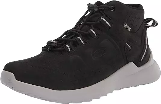 KEEN Men's Highland Leather Waterproof Chukka Sneaker, Black/Drizzle, 7