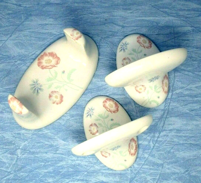 Vintage Bathroom Fixtures Flower Porcelain Wall Mount Toothbrush Soap TP 1980s