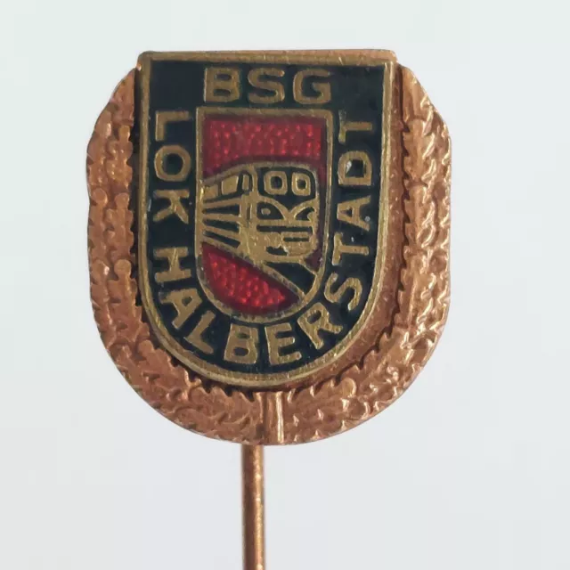 Fussball Anstecknadel Ehrennadel BSG Lok Halberstadt DDR Sachsen-Anhalt